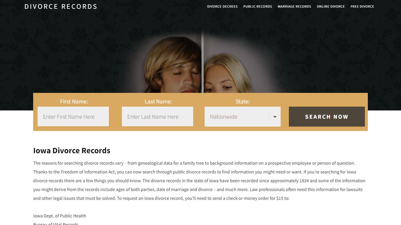 Iowa Divorce Records | Enter Name & Search | 14 Days FREE