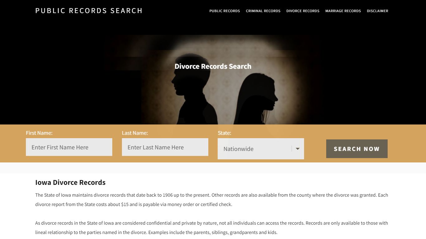 Iowa Divorce Records | Enter Name and Search | 14 Days Free